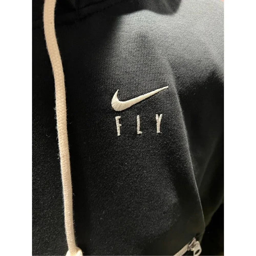 Nike Women's Dri-FIT Swoosh Fly Issue Pullover Basketball Hoodie in black XSmall